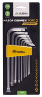 Набор ключей TORX Ultima, 9 шт в наборе, CrV, T10-T50, удлиненные - Комплектующие для окон и дверей